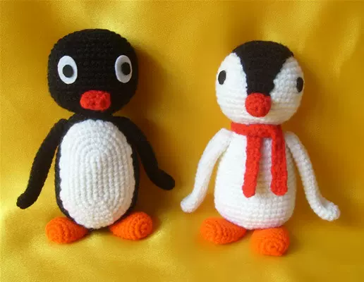 鉤針玩偶 企鵝兄妹pingu Pinga 情人節耶誕生日特別禮物38元 個