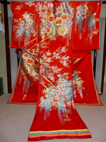 【鎮店欣賞】鎮店稀有 日本直送中古和服赤舞打掛色打掛花魁振袖-Taobao