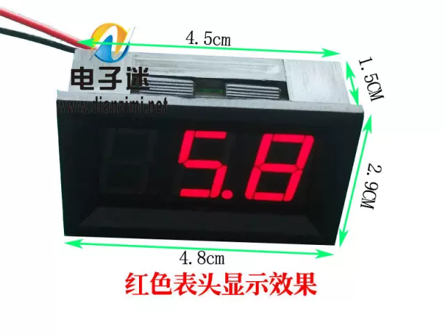 V27 0 100v三线 电动车数字电压表数显电压表头 需