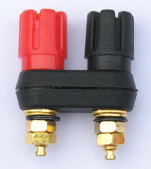 Lot de 2 fiches banane HiFi de 4 mm, bornes en cuivre soudées pour prise banane de 4 mm, noir et rouge