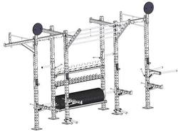 Comprehensive Fitness Training Rack Rig with 6 Columns, Dumbbell Rack, Kettlebell Rack, Weight Plate Rack for Personal Training