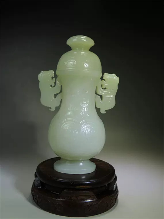 旧家蔵出『商周 和田玉 高古玉彫り 虎食人置物一対』古