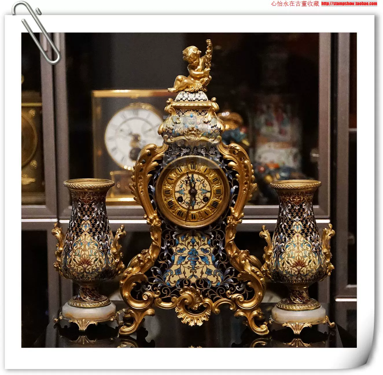 まとめ買いでお得 【徳】旧家蔵出『清 古銅彫 骨董品 景泰藍機械座鐘