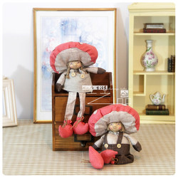 Zakka American Country Style Mushroom Head Cloth Doll Desktop Hanging Doll Bjd Home Decoration Ornament