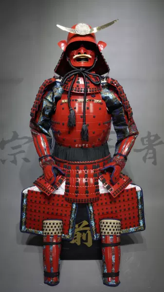 日本武士盔甲-引川二枚胴赤备具足-真人可穿-Taobao