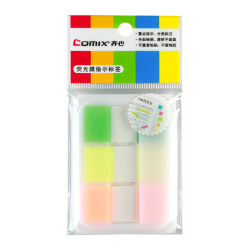Qixin Sticky Notes D6016/6017/6019 Notice Stickers Semi-Transparent Fluorescent Indicator Stickers Index Stickers 20 Sheets/Color Office Supplies Stationery