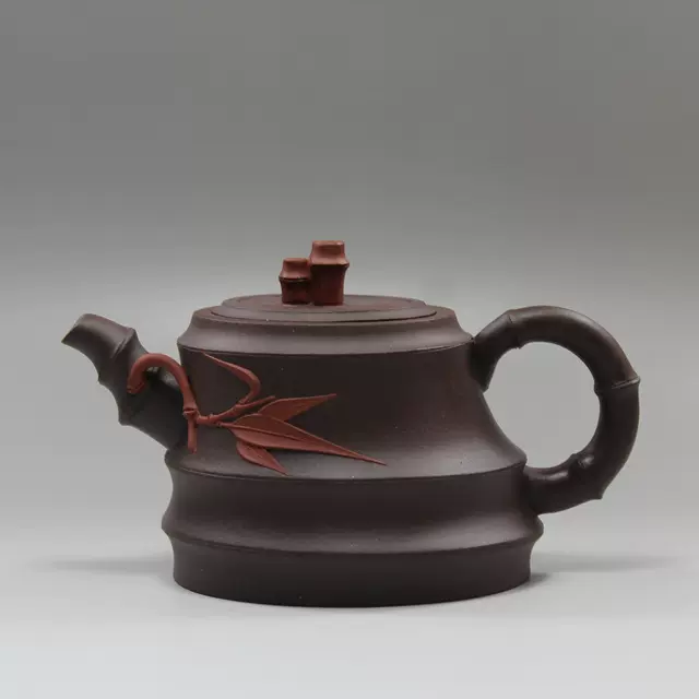 蒋蓉在銘 綠泥 荷葉紋 紫砂壺 急須 煎茶道具 極上品 精工巧匠\u2014\u2014蒋蓉大师的花货艺术- 研究- 在线学习- 无锡博物院