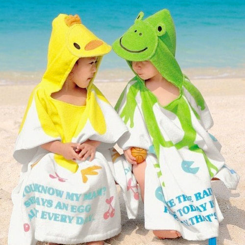 Free shipping special price cartoon children,s bath towel with cap pure cotton ever-changing beach children,s bathrobe bathrobe baby cloak bath cape
