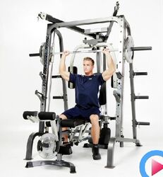 Fitness Md9010G Multi-Functional Gantry Trainer Smith Machine Safety Squat Rack High and Low Pull Weight Bench Bench Press