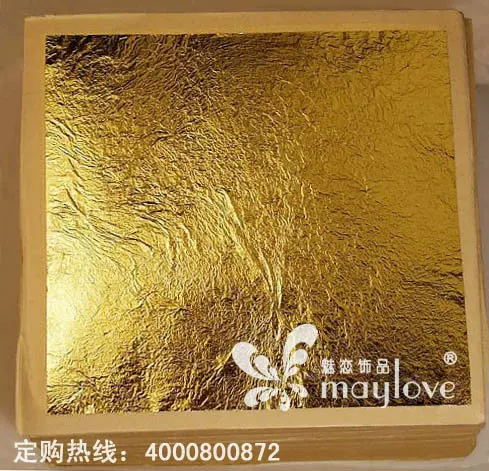 24K真金箔4.33*4.33CM含金量99%纯金打造装饰金箔纸纯金银箔贴纸-Taobao