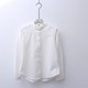 Korean classic small stand collar, cotton long sleeve solid color versatile shirt for women, literary simple shirt