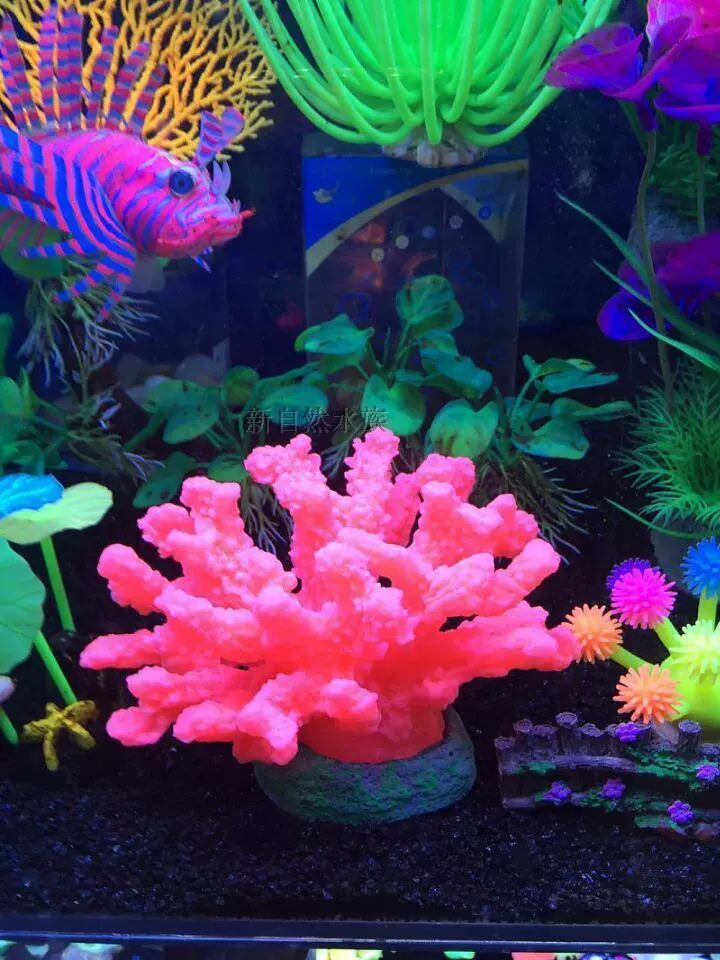 包邮鱼缸珊瑚造景装饰品仿真水母炫彩珊瑚海水水草缸