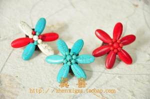 Thai ethnic characteristic ring jewelry fashion popular jewelry novel long six -petal flower ring personality ring
