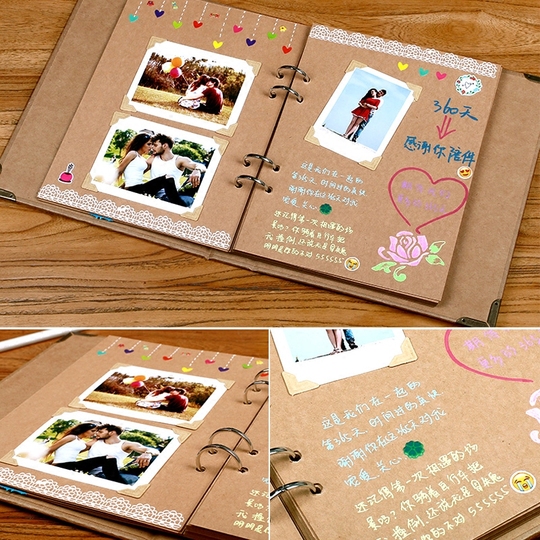 Album fotografico, album per scrapbooking - Quaderno di ritagli del diario di viaggio,Album da 7x7 pollici per matrimoni di famiglia, immagini di album da 40 pagine, album fotografici in carta c