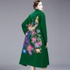 Chinese style woolen coat for women new autumn and winter thickened large size woolen embroidery ethnic style embroidered wool coat