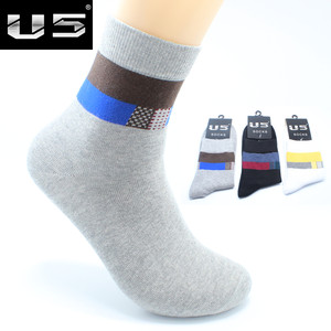 U5 brand socks Men's pure cotton socks Mid -Autumn Festival Black, White Gray Pure Color Sports Business Stockings