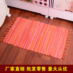 Free Shipping Woven Cotton Rag Strip Carpet Handmade Living Room Coffee Table Bedroom Bedside Tatami Floor Mat