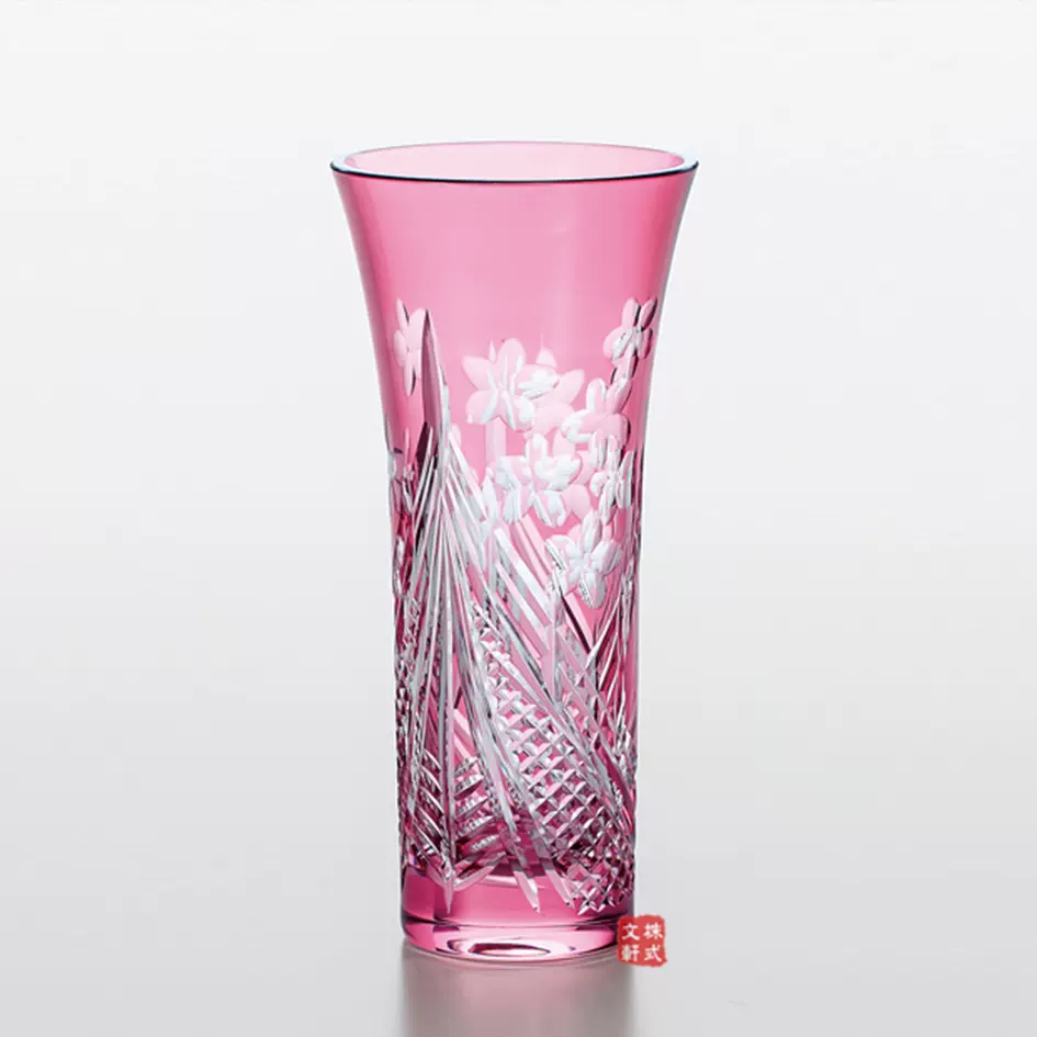 日本東洋佐々木八千代切子花器花見幕硝子玻璃花瓶插花花道 日本東洋佐々木八千代切子花器花見幕硝子玻璃花瓶插花花道