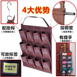 Hotel room cleaning multi-port labeled rag bag hanging G hook bag tool to distinguish towel classification storage bag