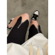 Black slit zipper tight sports shorts for women with high waist thin style cropped pants summer casual riding pants
