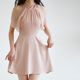 Summer new product super fairy lady off-shoulder chiffon slim A-line skirt showing white nude pink halter neck streamer dress
