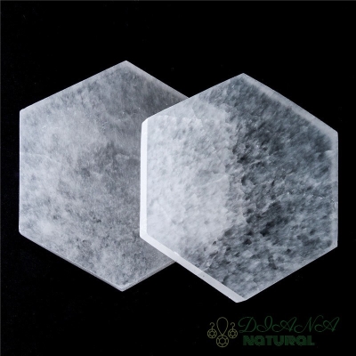 Natural Moroccan gypsum board hexagonal raw stone material Crystal lamp accessories Degaussing tools