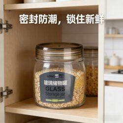 Sealed Glass Jar, Food-Grade Glass Sealed Container, Storage Bottle, Wine and Pickle Jar, Tea and Honey Storage Box