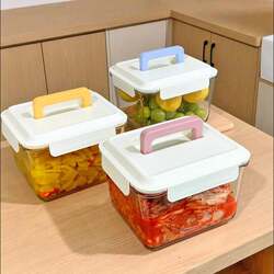 Glass Sealed Jar for Pickles, Home-Use Pickle Jar, Large Capacity Food Storage Box, Food-Grade Pickle Jar