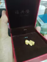 福兴隆3D硬金999足金吊坠黄金招财纳福貔貅转运珠手链男女款F003-Taobao