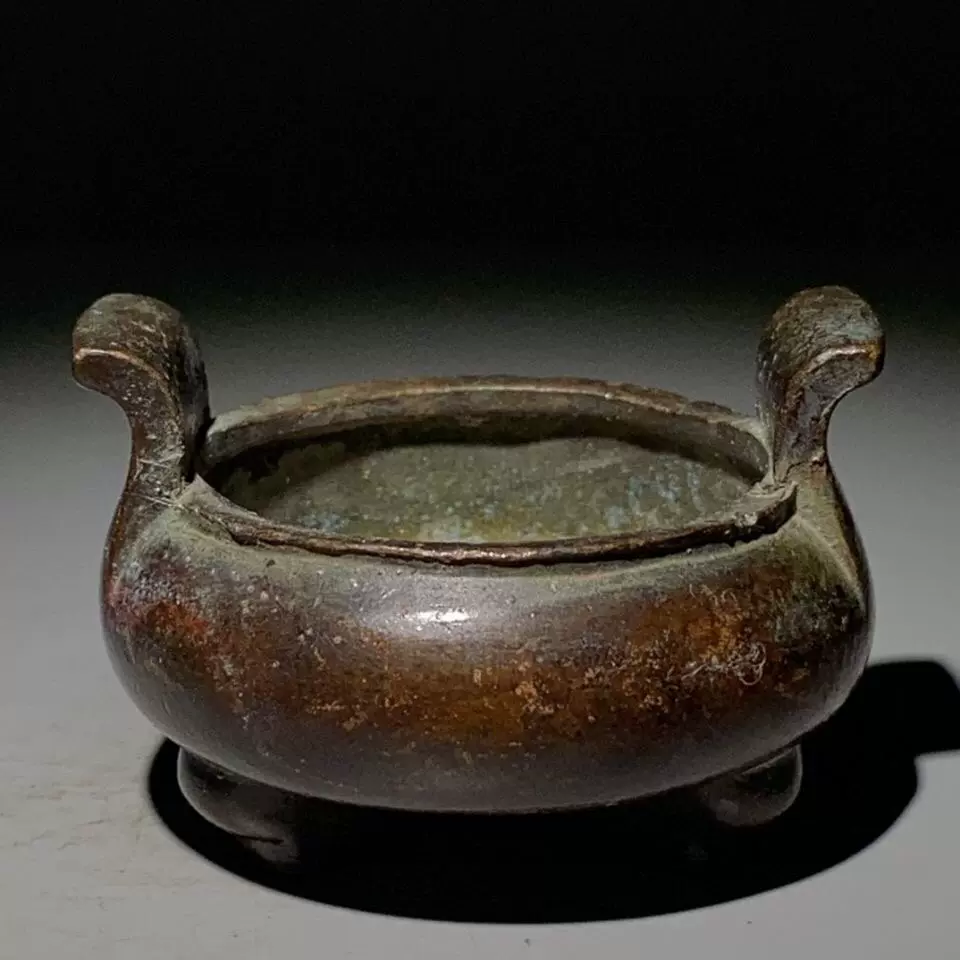 古董纯铜香炉摆件老物件旧货老铜器古玩真品包老包真收藏品-Taobao