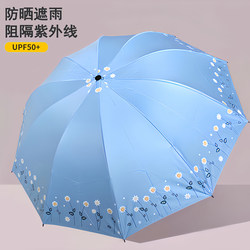 Yuzhong Large Manual Portable Folding Umbrella for Women, Dual-Use for Sun and Rain, Black Coating for Sunshade, Sun Protection, and Uv Protection