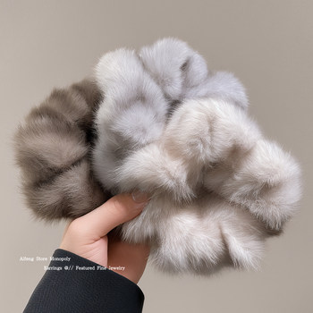 
Plush autumn and winter headband large intestine hair ring extra large women's high-end sense headband fur hair rubber band no hair tie no mark headwear