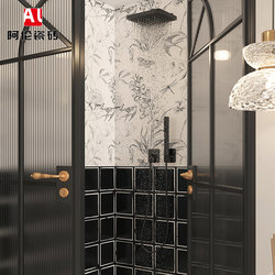 Alen French-Style Vintage Swallow Pattern Tiles, Black and White Tiles, Balcony Bathroom Wall Tiles, Cream-Style Wallpaper Tiles