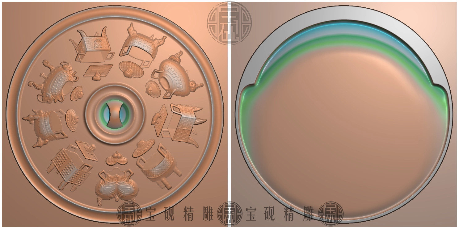 G99152寶硯精雕圖浮雕圖仿古燮龍螭龍琴硯電腦雕刻機雕模型文件-Taobao