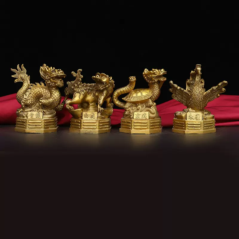 包邮佛香阁新古典摆件铜器风水装饰品青龙玄武蛇