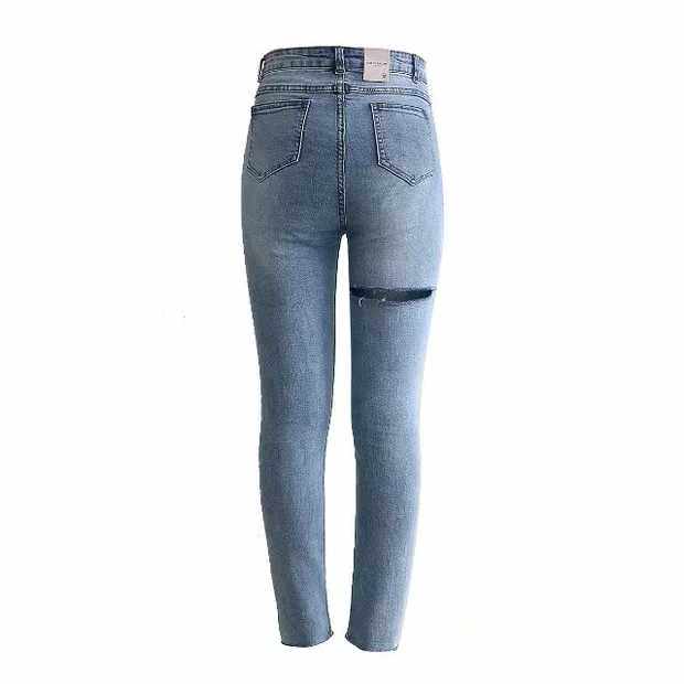 Super American retro high waist porn jeans elastic slimming slimming pencil pants small feet nineteen pants