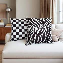 Black and White Zebra Accessible Luxury Versatile Sofa Pillow Case High-End Bedside Cushion with Core Living Room Sofa Double-Sided Pillow