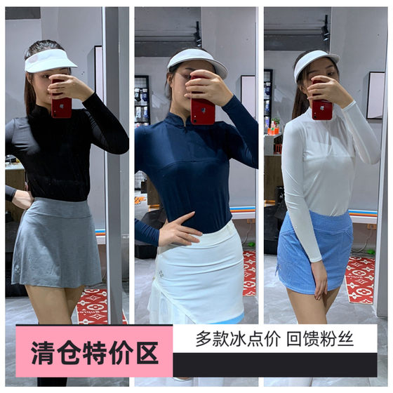 
Golf women's summer stand-up collar golf jersey long sleeve polo sunscreen shirt ice silk quick-drying tennis uniform sports
