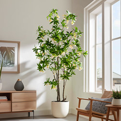 Simulated Green Plant Water Stone Banyan Large Ornament for Landscaping, Indoor Artificial Plant, Fake Flower Tree, Potted Plant, Living Room Floor Decoration