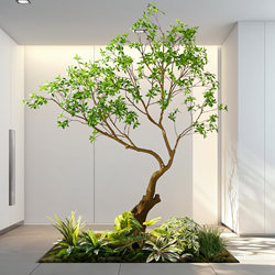 Artificial Greenery, Horse-Dranker Tree, Indoor Landscape Arrangement, Window Display, Fake Tree, Artificial Plant Potted Decoration