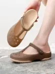 Trắng Croc Giày Nữ Bao Đầu Đế Mềm 33-34 Size Nhỏ Jelly Chống Trơn Trượt Đi Biển Cho Bệnh Viện Y Tá giày Wedge
