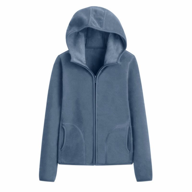 Unisex Reversible Hoodie Women Pullover Sweatshirts Winter Warm Polar/Coral Fleece Hooded Jacket Ladies Flannel Coat Hoody