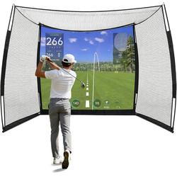 How True Golf Practice Net Indoor Hitting Cage Tee Machine Training Set Swing Simulator Hitting Net