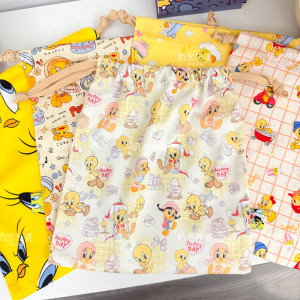 
Little yellow duck cotton cartoon small animal fabric girdle storage bag sundries storage handmade decorative bag drawstring travel