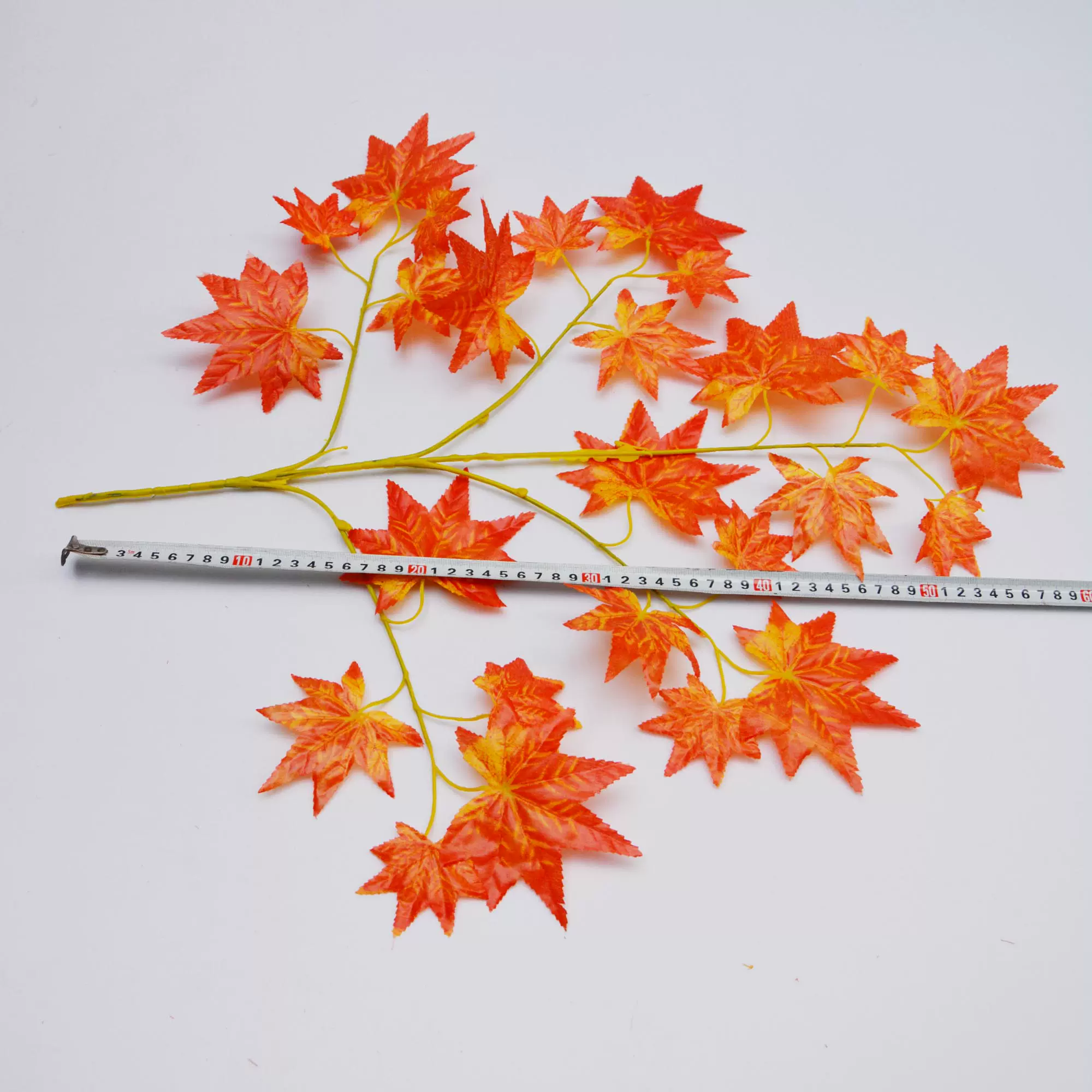 仿真红枫叶红叶巫山红色树枝叶表演道具枫叶支绑树开业红