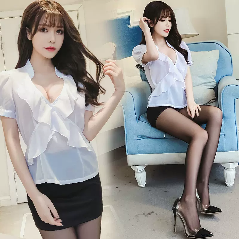 性感情趣内衣激情内衣透视透明女秘书ol短裙制服诱惑职业装 Taobao