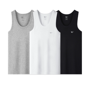 Seven wolf vest men cotton cotton cotton cotton sweat absorbing internal wearing slim sports sweatshots all cotton base, fitness, shoulder thin