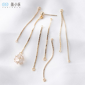 
Color-preserving 14k gold-plated 18k real gold electroplated snake bone chain with ring double hanging single hanging di handmade ear jewelry material accessories