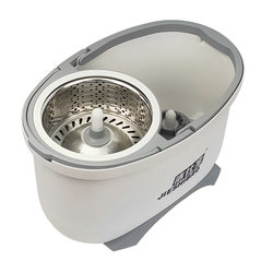Jieshibao Rotating Mop Bucket with Hand-Pressed Dual-Drive, Magic Mop, Automatic Spin-Dry Mop Without Handle, Floor Mop Bucket