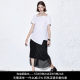 Napajia black summer new European and American mesh bag knitted temperament long skirt women's straight tube irregular